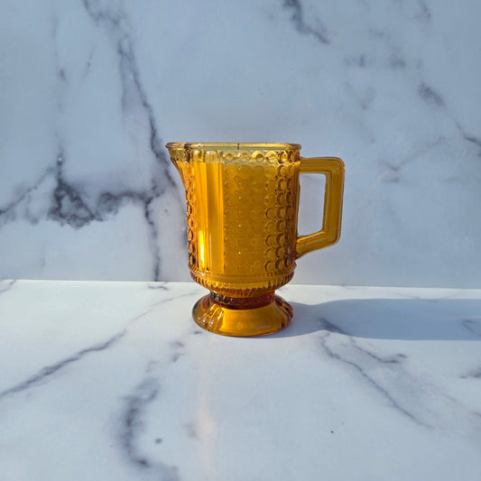 Richards and Hartley Amber Three Panel Creamer 1885
