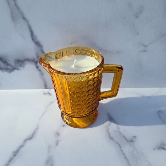 Richards and Hartley Amber Three Panel Creamer 1885