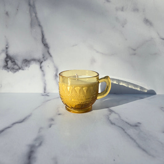 Kemple Amber Lace and Dew Drop Cup 1940s