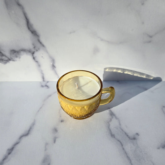Kemple Amber Lace and Dew Drop Cup 1940s
