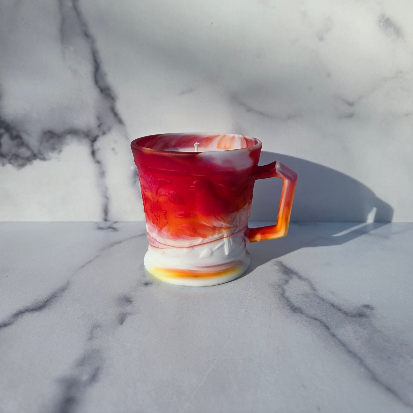 Imperial Red Satin Slag Robin Mug 1969-1975