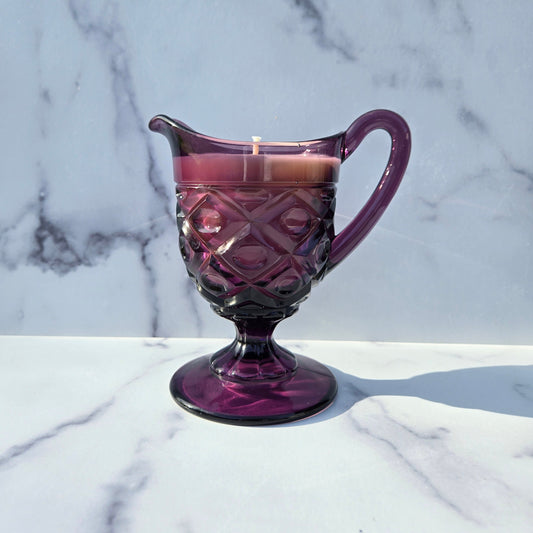 Viking Plum Diamond Thumbprint Pitcher 1972
