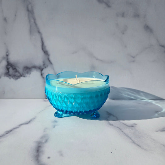 Indiana Blue Diamond Point Bowl 1970s