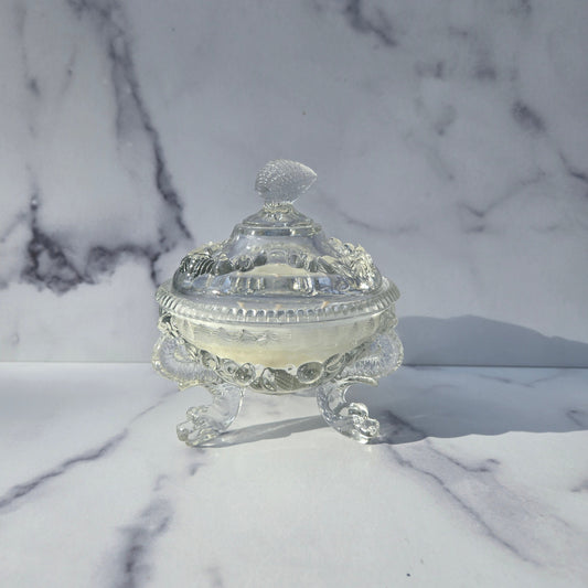 Portieux Vallerystahl Clear Argonaut Shell Candy Dish 1960s
