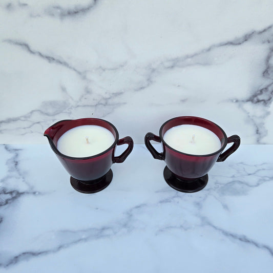 Anchor Hocking Royal Ruby Creamer & Sugar 1938