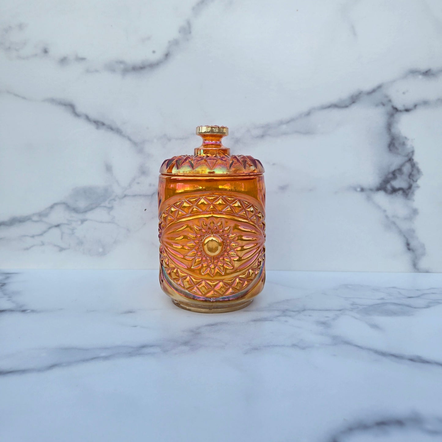 Imperial Marigold Hobstar Biscuit Jar 1970s