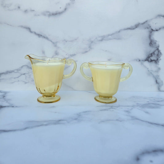 Fostoria Topaz Lafayette Creamer & Sugar 1932-1944
