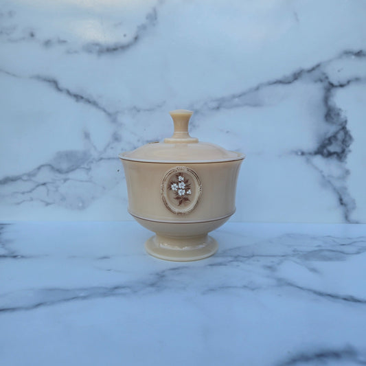 Westmoreland Almond Beaded Boquet Compote 1979
