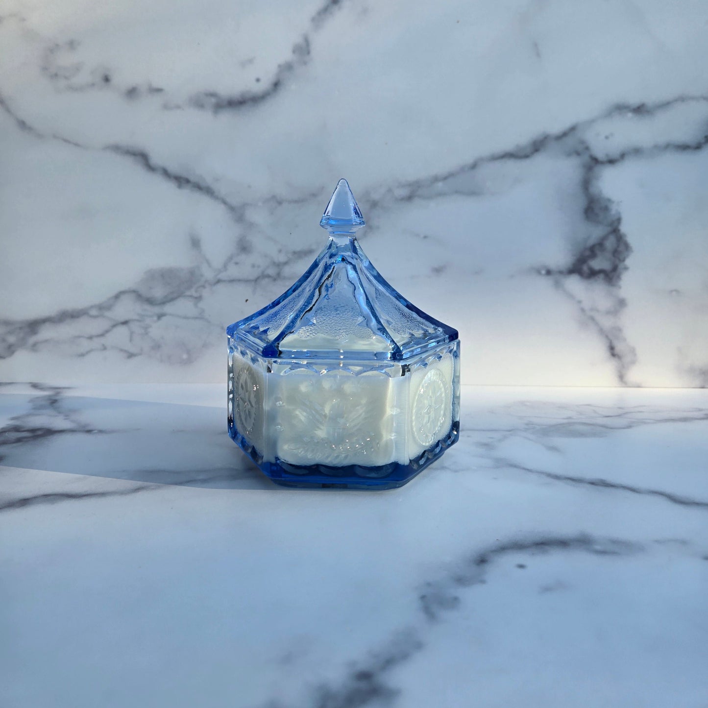 Tiara Blue Colonial Candy Box 1984