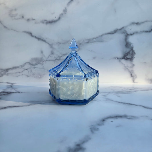 Tiara Blue Colonial Candy Box 1984