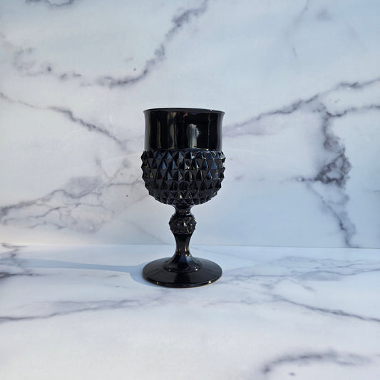 Tiara Cameo Black Diamond Point Water Goblet 1977