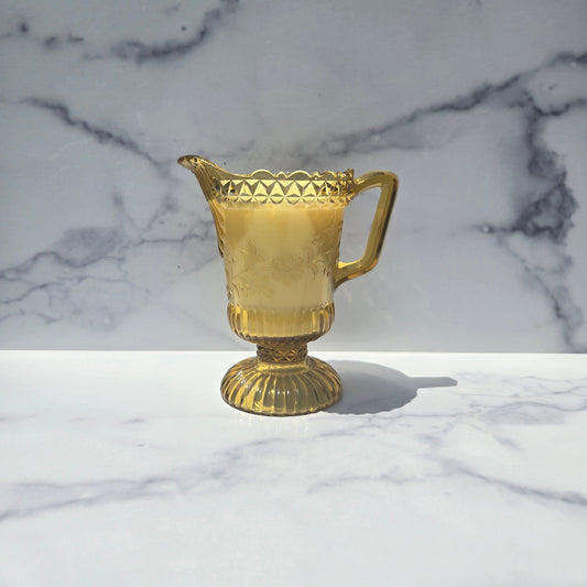 L.G. Wright Amber Wildflower Creamer 1970s