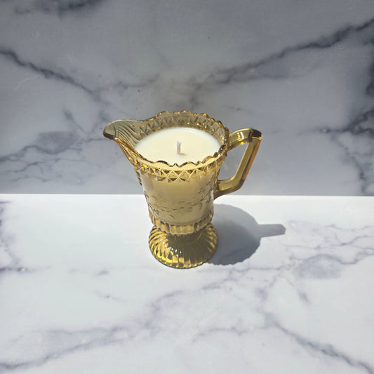 L.G. Wright Amber Wildflower Creamer 1970s