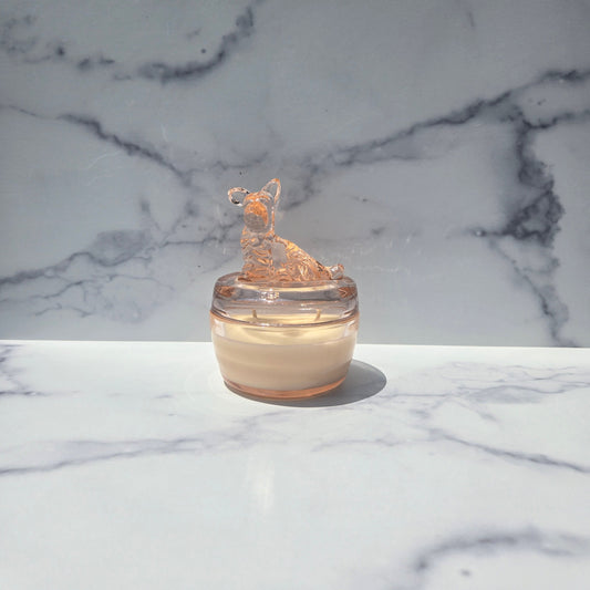 Jeannette Pink Scottie Powder Jar 1950s