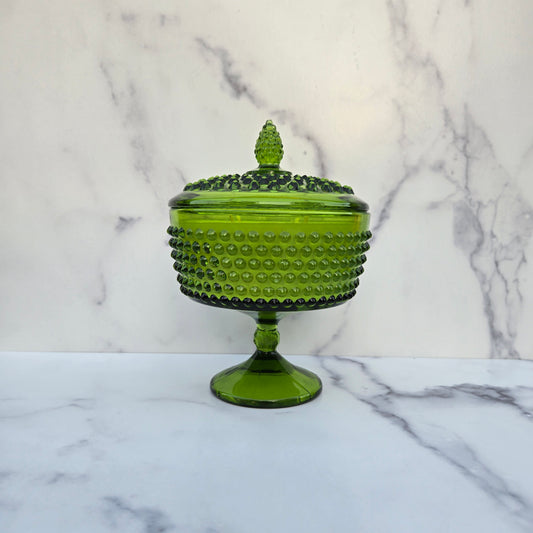 L. E. Smith Green Compote 1965-1970